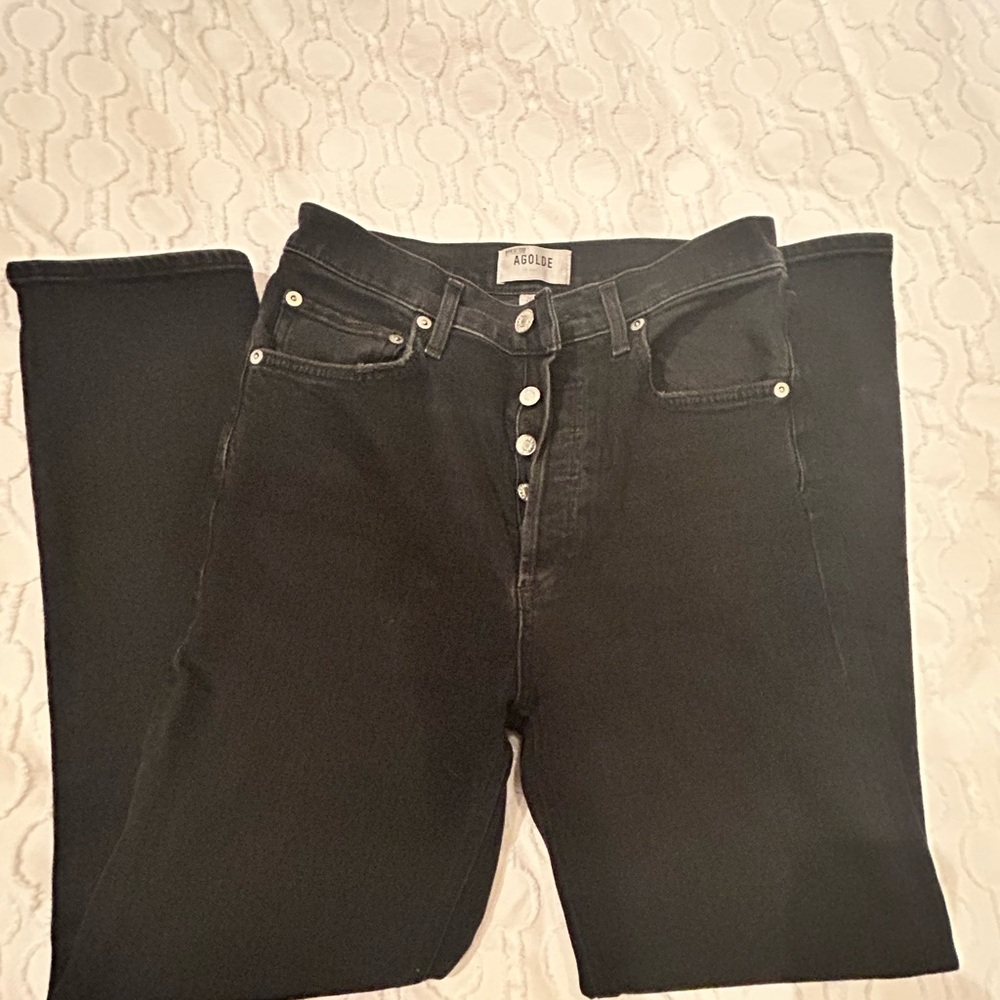 Agolde Women's High Rise Black Jeans